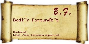 Boér Fortunát névjegykártya